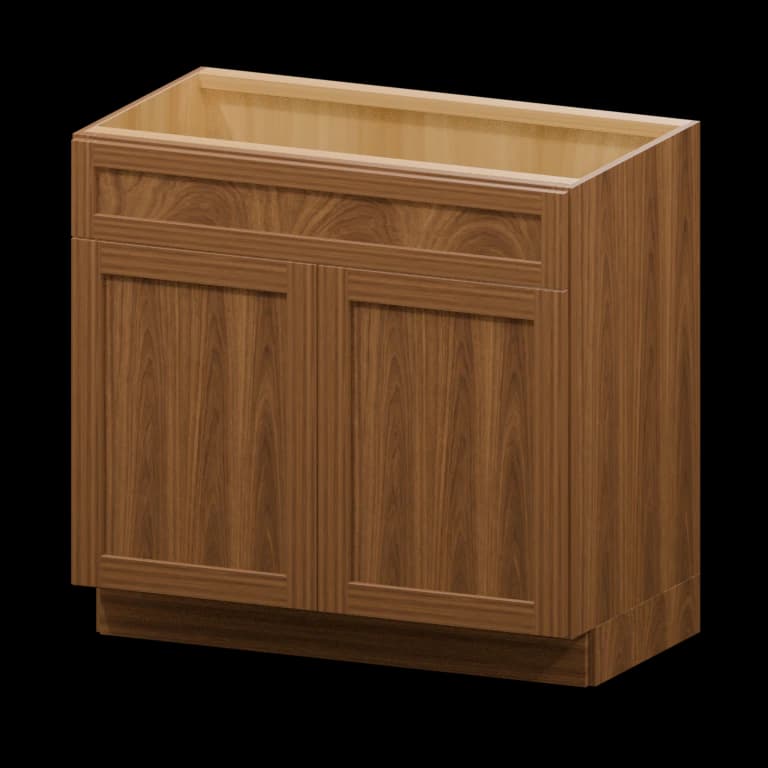 36-in Vanity Sink Base Cabinet in Walnut finish illustration